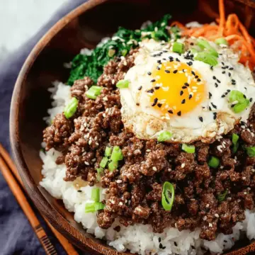 Korean Ground Beef and Rice Bowls