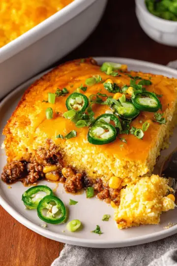 Cheesy Chili Cornbread Casserole