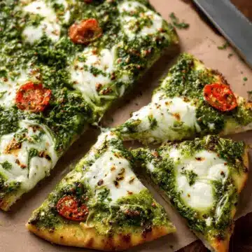 Cheesy Spinach Pesto Flatbread