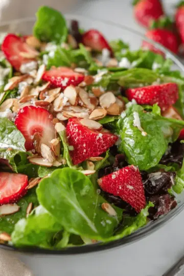 Green Salad with Strawberries and Sugared Almonds