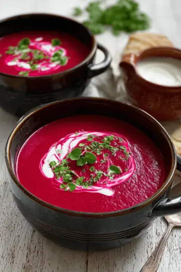 Beetroot & Sweet Potato Soup