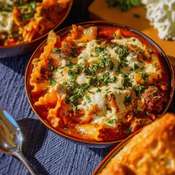 Three Cheese Lasagna Soup