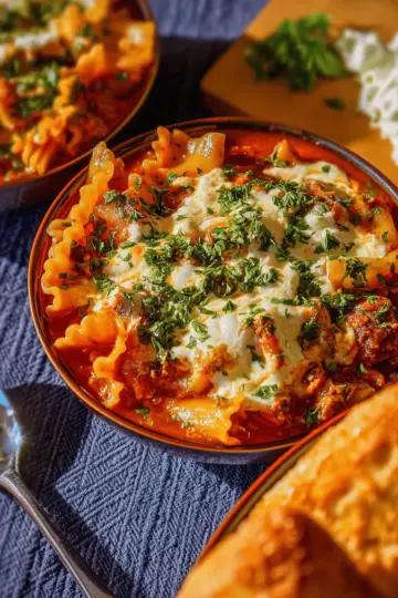 Three Cheese Lasagna Soup