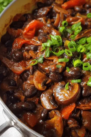 Mushroom and Black Bean Chilli