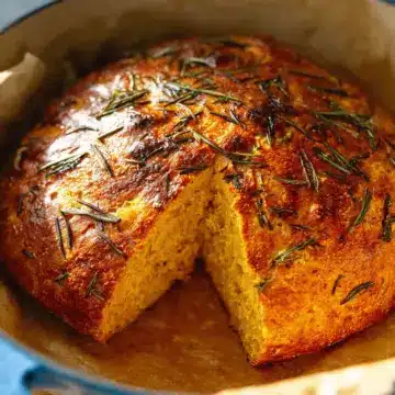 Pumpkin No Knead Bread with Rosemary and Olive Oil (Dutch Oven)