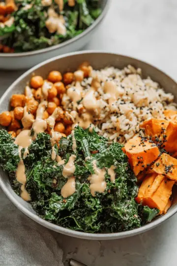 Kale and Sweet Potato Brown Rice Bowls