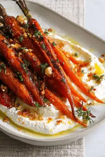 Roasted Carrots with Whipped Ricotta and Hot Honey