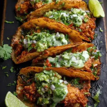 Crispy Poblano Chicken Tacos with Avocado-Jalapeño Salsa