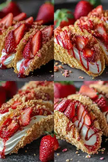 Strawberry Crunch Cheesecake Tacos