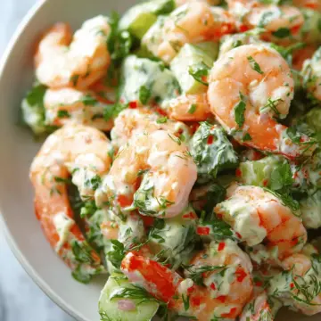 Shrimp salad with cilantro mayonnaise