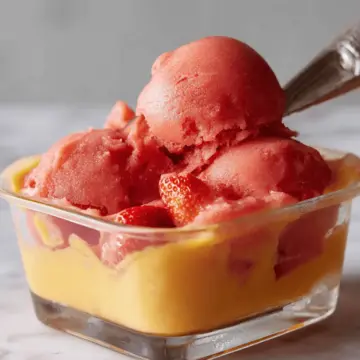 Mango and Strawberry Sorbet Recipe