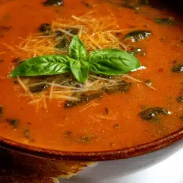 Tomato Spinach and Basil Soup