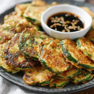 Korean zucchini fritters - hobak jeon