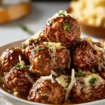 Crockpot French Onion Meatballs