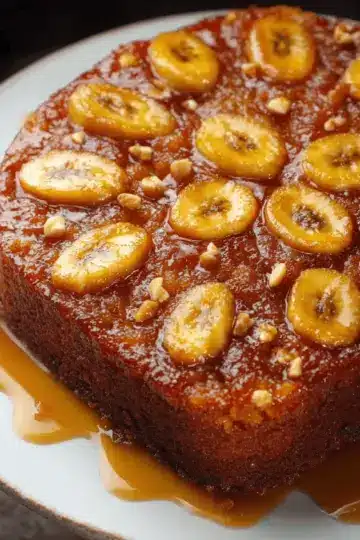 Caramel Banana Upside Down Cake