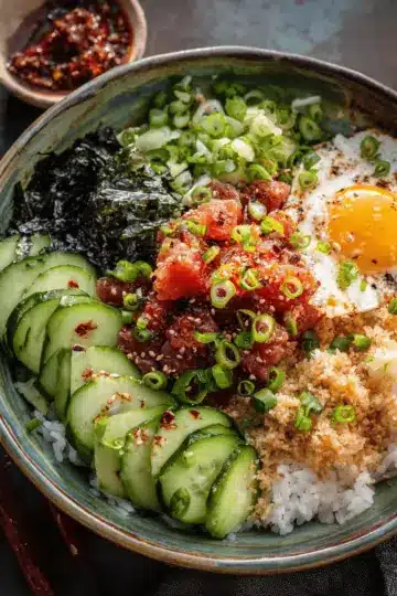 Spicy Tuna Sushi Bowl with Crispy Rice