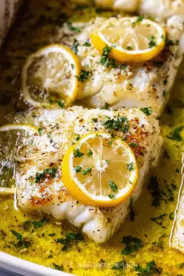Garlic Butter Lemon Baked Cod