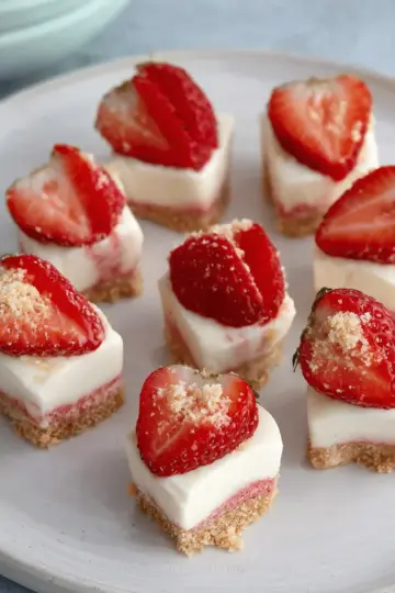 No Bake Strawberry Cheesecake Bites