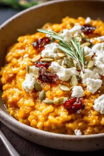 Baked Pumpkin Goat Cheese Risotto