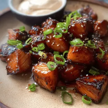 Honey and Soy Sauce Glazed Salmon Bites