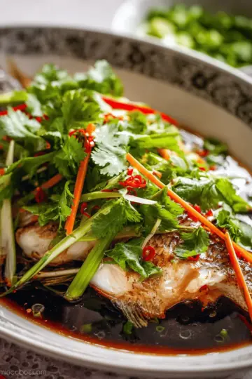 Steamed Fish with Ginger and Soy Sauce