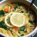 Lemon and Spinach Orzo Soup