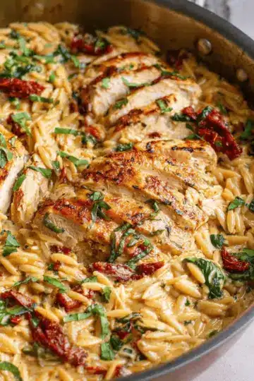Creamy Tuscan Chicken Orzo