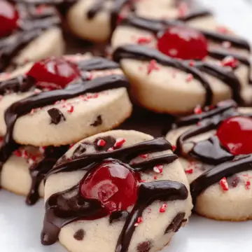 Maraschino Cherry Shortbread Cookies