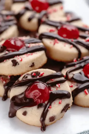 Maraschino Cherry Shortbread Cookies