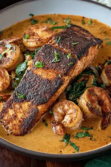 Cajun Salmon and Shrimp