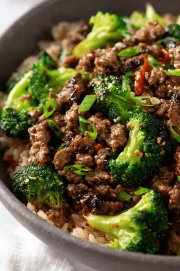 Ground Beef and Broccoli