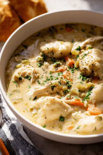 One Pot Chicken Dumpling Soup (with refrigerated biscuit dough!)