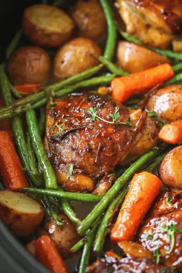 Slow Cooker Honey Garlic Chicken and Veggies