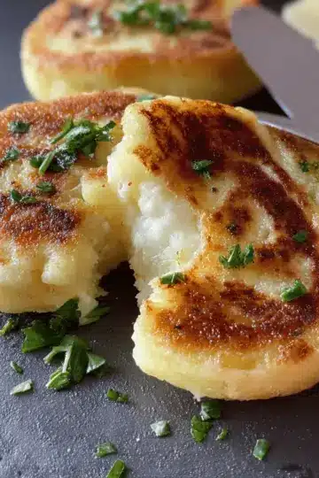 Cheese Stuffed Potato Cakes (2 Ingredients)