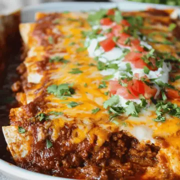 Family Favorite Cheesy Ground Beef Enchiladas