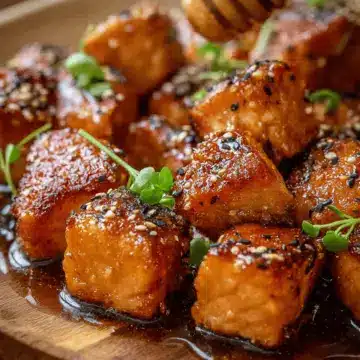 Hot Honey Salmon Bites