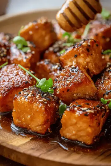 Hot Honey Salmon Bites