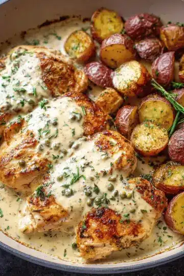 Chicken and Potatoes With Dijon Cream Sauce