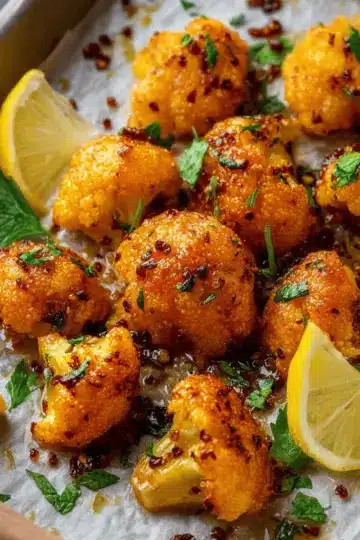 Lemon Pepper Glazed Cauliflower