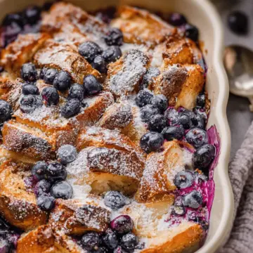 Blueberry Croissant French Toast Bake