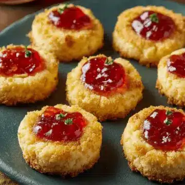Cheesy Thumbprint Appetizers with Hot Pepper Jelly