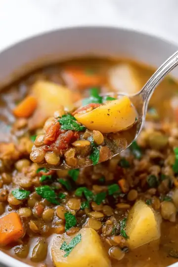 Easy Lentil Potato Soup Recipe