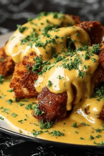 Pretzel Chicken with Mustard-Cheddar Sauce: A Tasty Delight