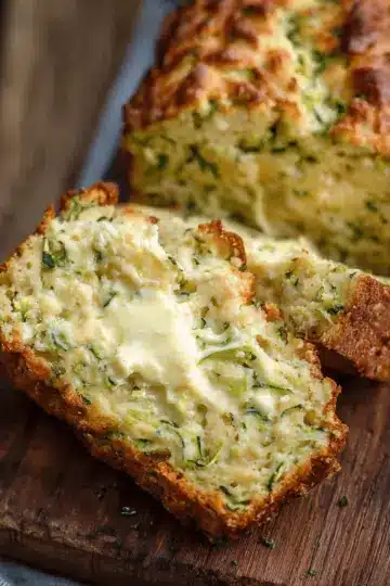 Cheesy Zucchini Bread (No Yeast)