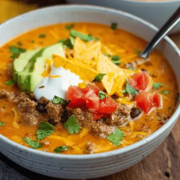 Creamy Beef Taco Soup