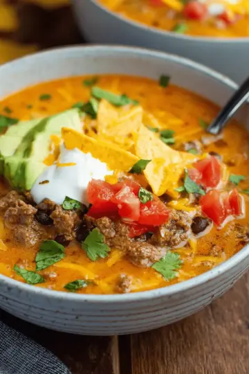 Creamy Beef Taco Soup