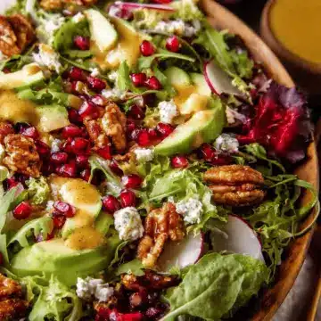 Christmas Salad with Honey Mustard Dressing.