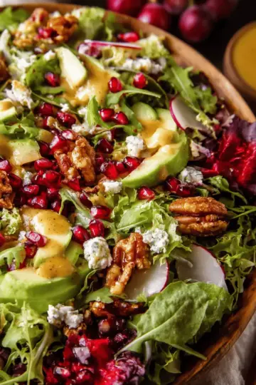 Christmas Salad with Honey Mustard Dressing.