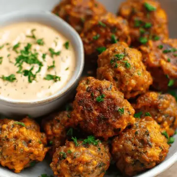 Creole Sausage Balls with Remoulade Dipping Sauce