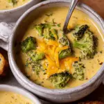 Healthy Broccoli Cheddar Soup (Gluten Free Option)